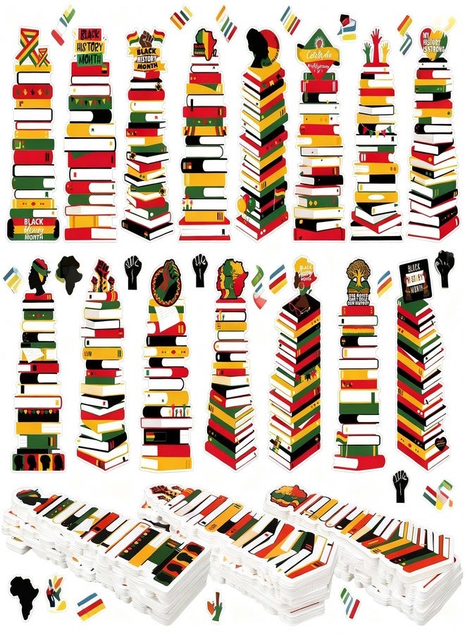 Kolldenn 150 Pcs Book Tracker Bookmarks Bulk 6.3 x 1.97 Inch Bookshelf Bookmarks Paper Tracking Bookmark Double Sided Reading Page Markers for Reading Lovers Students School (Black History Month) - Image 1
