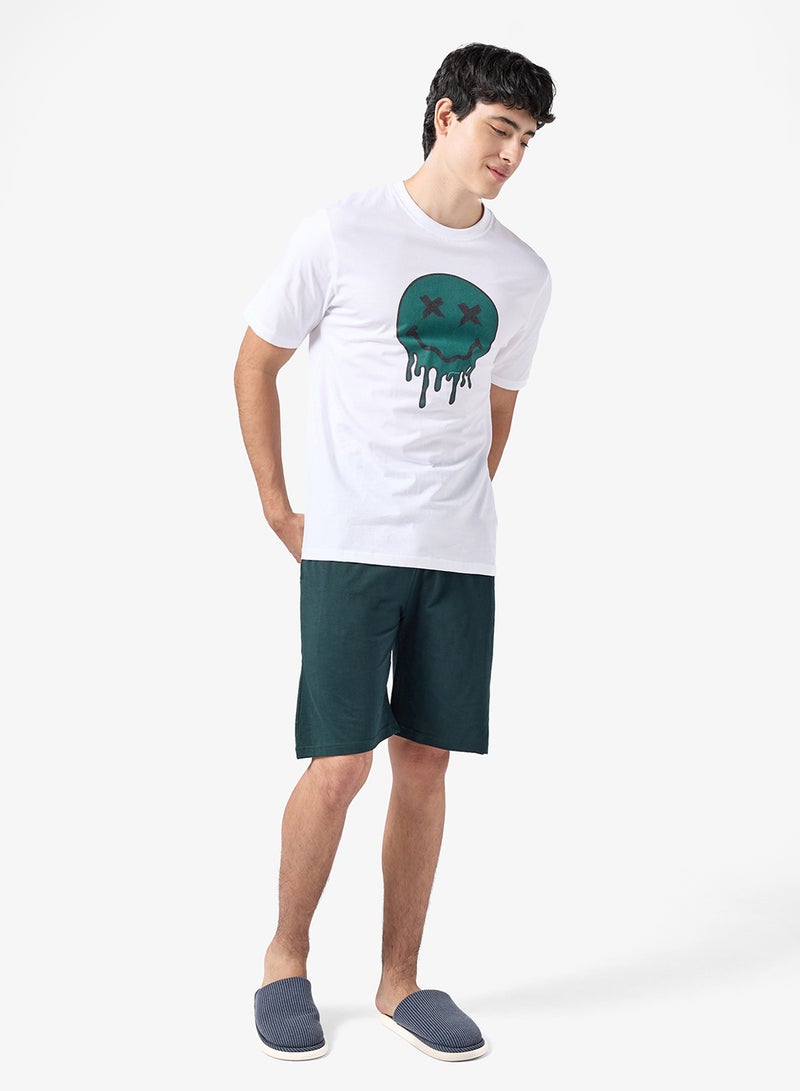 سفنتي فايف طقم بيجامة تي شيرت وشورت - Image 1