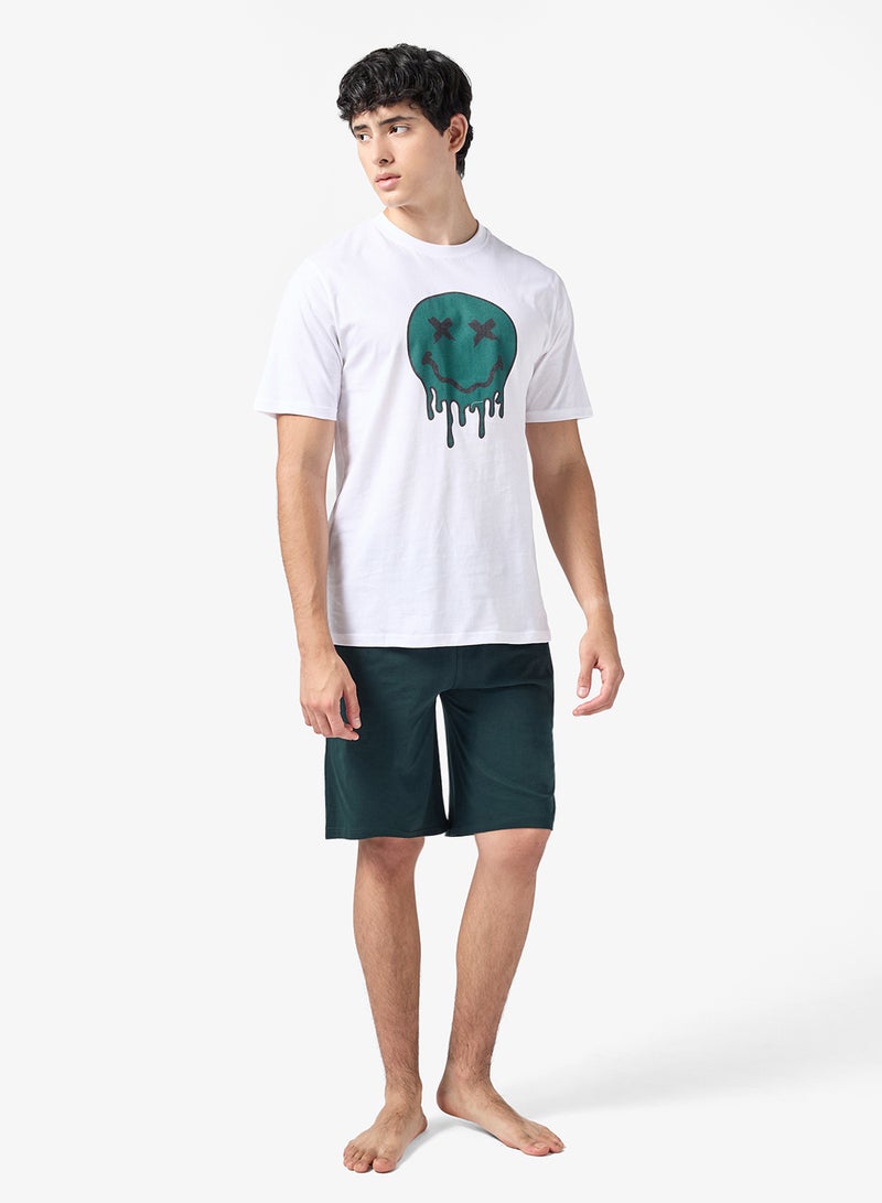 سفنتي فايف طقم بيجامة تي شيرت وشورت - Image 2