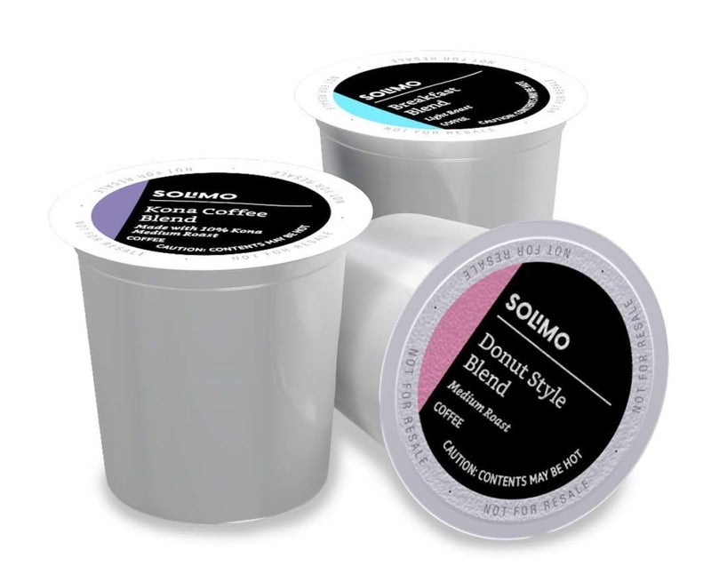 Amazon Brand - Solimo Variety Pack Light and Medium Roast Coffee Pods (Kona, Breakfast, Donut), Compatible with Keurig 2.0 K-Cup Brewers, 100 Count - Image 1