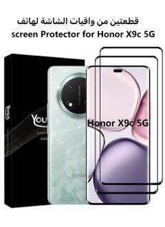 2 Pieces Honor X9c 5G Tempered Glass Screen Protector, 3D Full Coverage, 9H Tempered Glass Film, HD Transparent, Anti-scratch and Bubble-free, Easy to Install