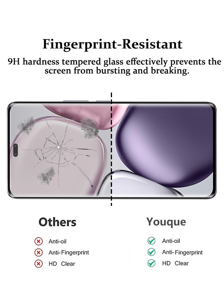 Youque - 2 Pieces Honor X9c 5G Tempered Glass Screen Protector, 3D Full Coverage, 9H Tempered Glass Film, HD Transparent, Anti-scratch and Bubble-free, Easy to Install - Image 1