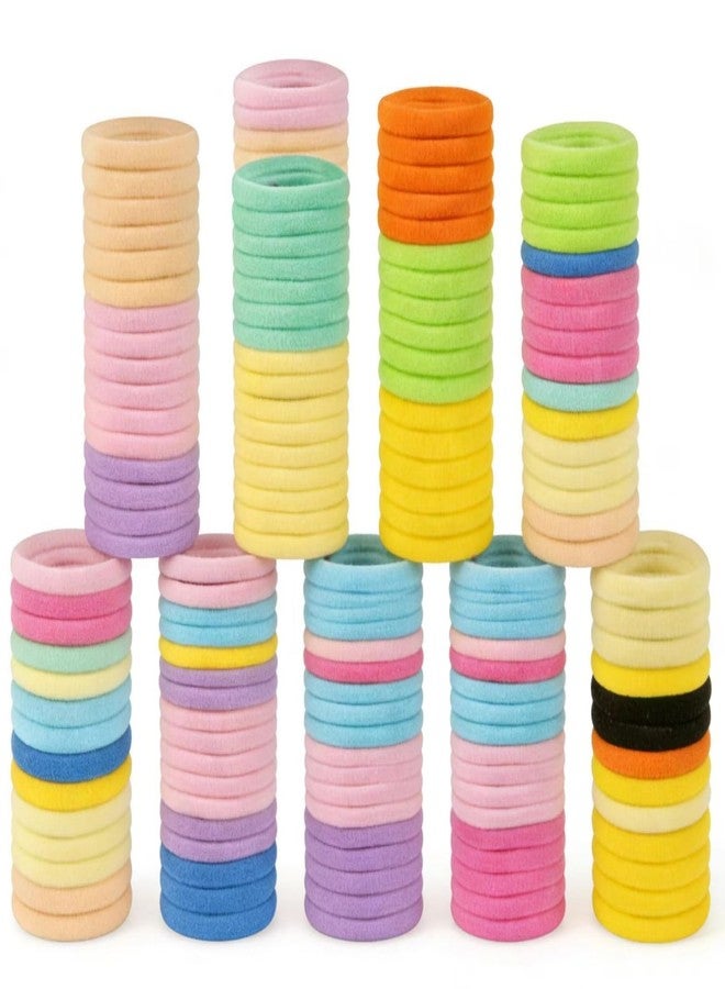 TBUKEOM No Damage Hair Ties, 120 PCS Soft Seamless Cotton & Nylon Elastic Ponytail Holders, Hair Bands for Thick Hair, Hair Accessories for Girls & Women (Multicolor) - Image 1