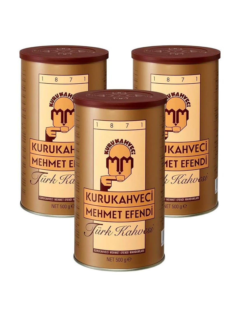 Mehmet Efendi Turkish Coffee 500g Pack of 3 Bundle