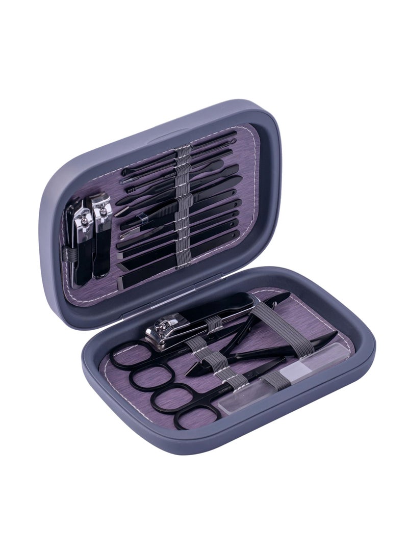 SYOSI مجموعة قص الأظافر SYOSI، 18 قطعة من مجموعة مانيكير وباديكير مجموعة مانيكير للنساء والرجال مجموعة العناية بالأظافر من الفولاذ المقاوم للصدأ مقص أظافر ومبرد أظافر - Image 1