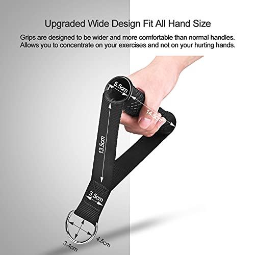 Shopoflux® Heavy Duty Handles with Solid ABS Cores and Welded D-Rings for Gym Machine, Resistance Band, Cable Machines (1 Pair) (Black) - Image 4