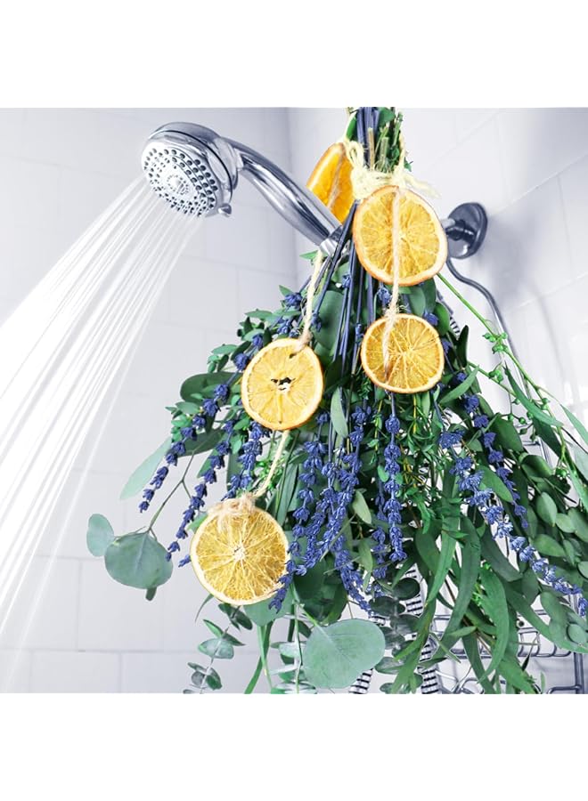 The Bros 5 Kinds Mix Dried Eucalyptus & Lavender Flowers Bundle for Shower , 15''-17''Natural Real Fresh Preserved Eucalyptus Leaves and Lemon Hanging Plants, Home Bathroom Decor, Fragrance - Image 1