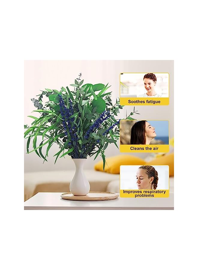 The Bros 5 Kinds Mix Dried Eucalyptus & Lavender Flowers Bundle for Shower , 15''-17''Natural Real Fresh Preserved Eucalyptus Leaves and Lemon Hanging Plants, Home Bathroom Decor, Fragrance - Image 4