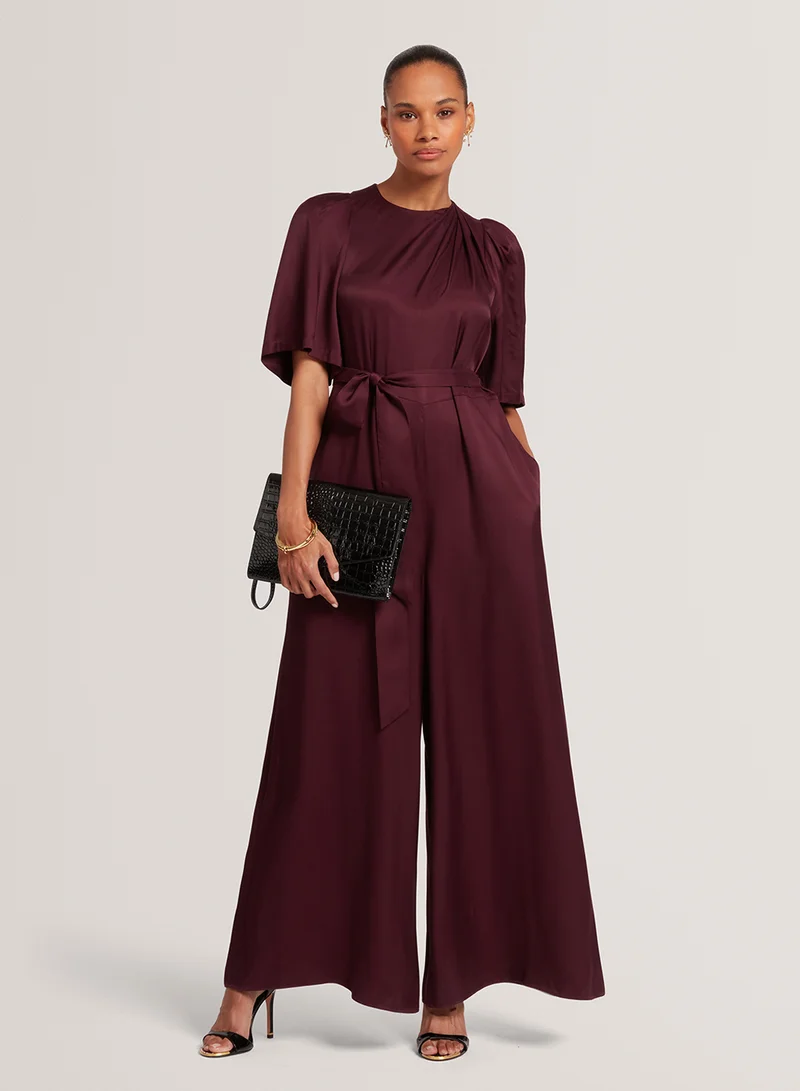 تيد بيكر Drape Neck  Wide Leg Jumpsuit