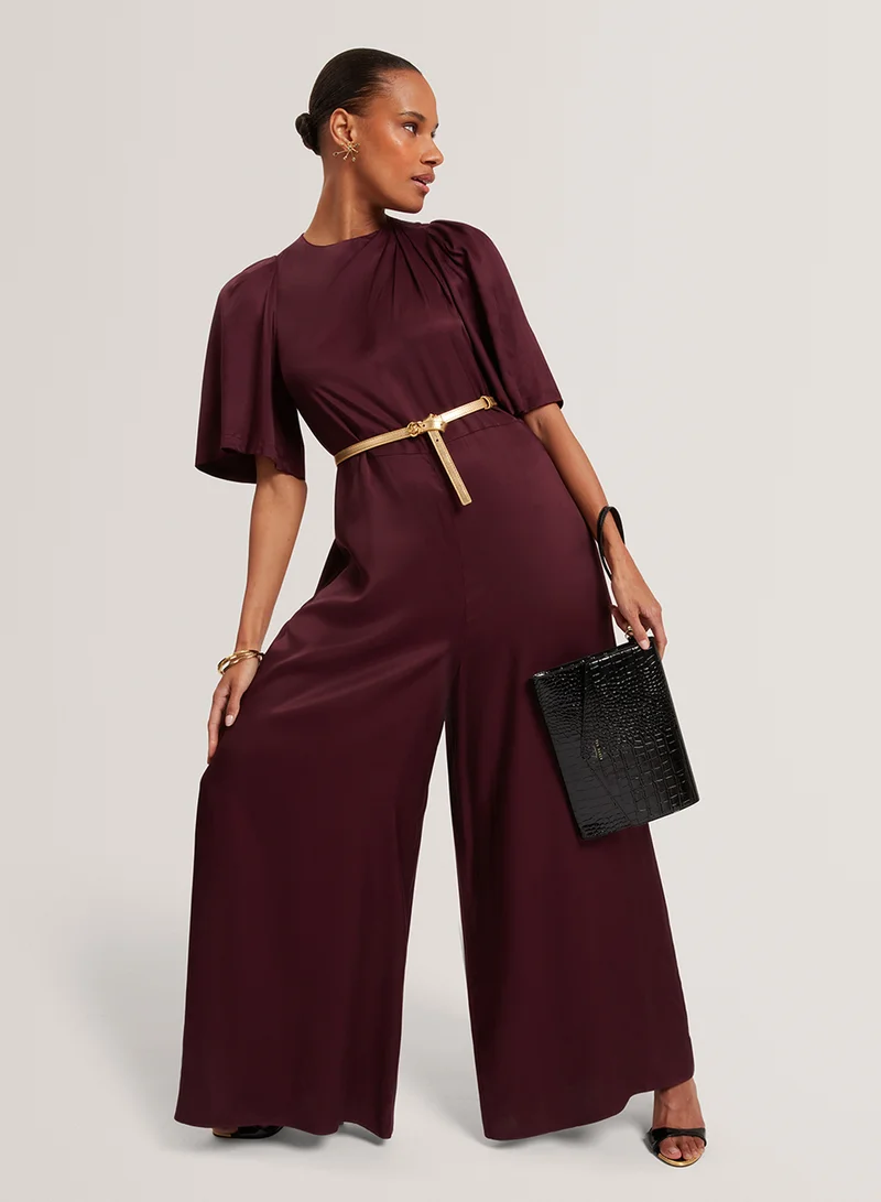 Ted Baker Drape Neck  Wide Leg Jumpsuit