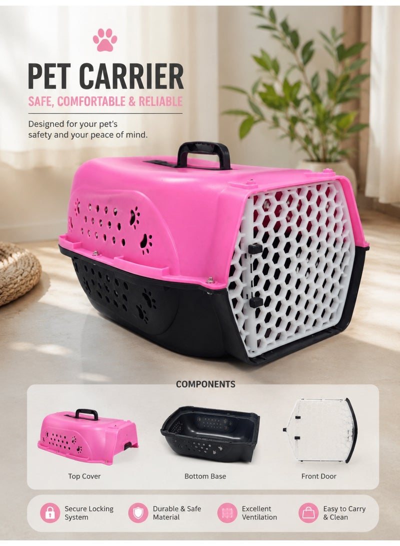 Premium Pet Carrier for Cats and Small Dogs – Secure Travel Carrier with Ventilated Design, Durable Locking Door, Comfortable Interior, Easy Carry Handle, and Reliable Transport Solution
