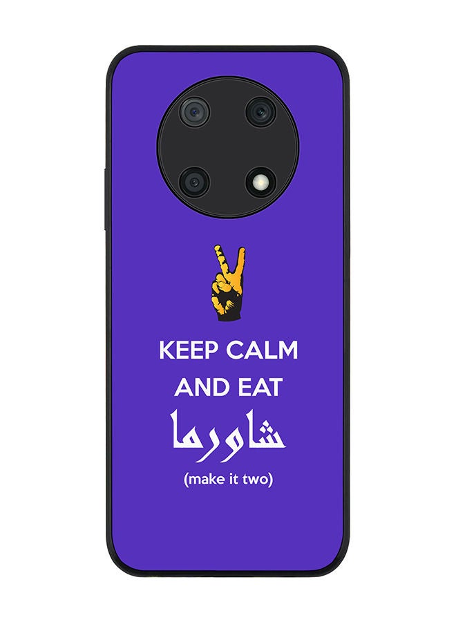 Stylizedd Rugged Black edge case for Huawei nova Y90 Slim fit Soft Case Flexible Rubber Edges Anti Drop TPU Gel Thin Cover - Keep Calm And Eat Shawarma (Blue) - Image 1