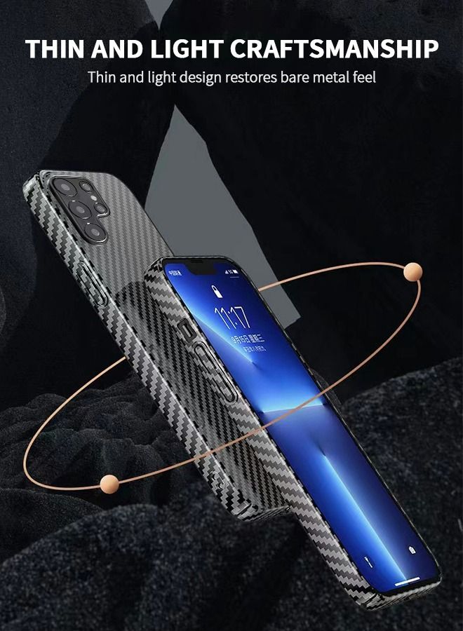 GROIC Magnetic Case Compatible with S22 Ultra 6.8 Inch Carbon Fiber Slim Phone Case, Compatible with MagSafe Accessories - Drop Resistant Black - Image 2