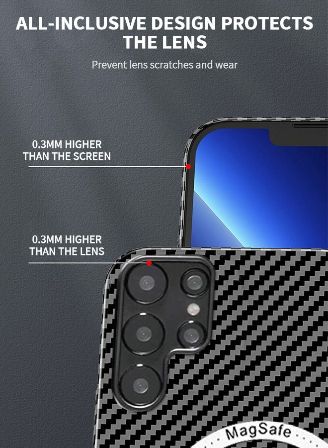 GROIC Magnetic Case Compatible with S22 Ultra 6.8 Inch Carbon Fiber Slim Phone Case, Compatible with MagSafe Accessories - Drop Resistant Black - Image 5