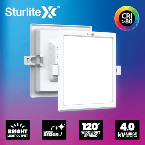 Sturlite Dex 22W Square LED Downlight| Cool White Color Temperature| 2200 Lumens with CRI Tech for Various Ceiling Types and Rooms - (Pack of 1) - Image 4
