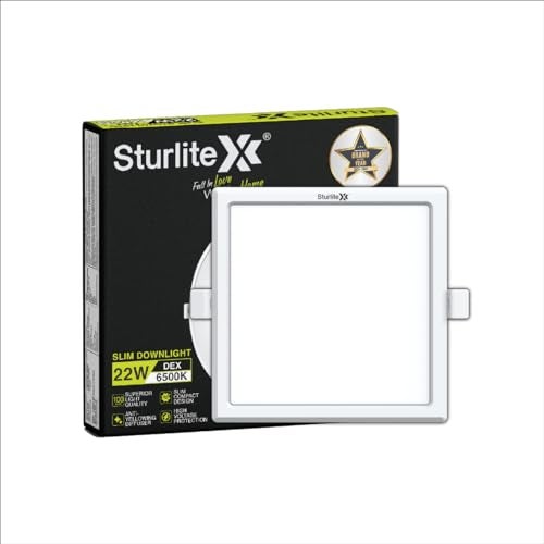 Sturlite Dex 22W Square LED Downlight| Cool White Color Temperature| 2200 Lumens with CRI Tech for Various Ceiling Types and Rooms - (Pack of 1) - Image 1