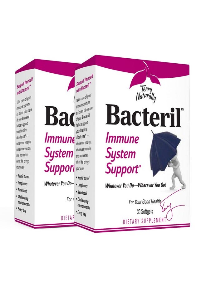 Terry Naturally - Bacteril 30 Softgels Pack Of 2 Immune System Support Supplement Promotes Healthy Bacterial Balance Intestinal Health Nongmo Gluten Free 60 Total Servings - Image 1