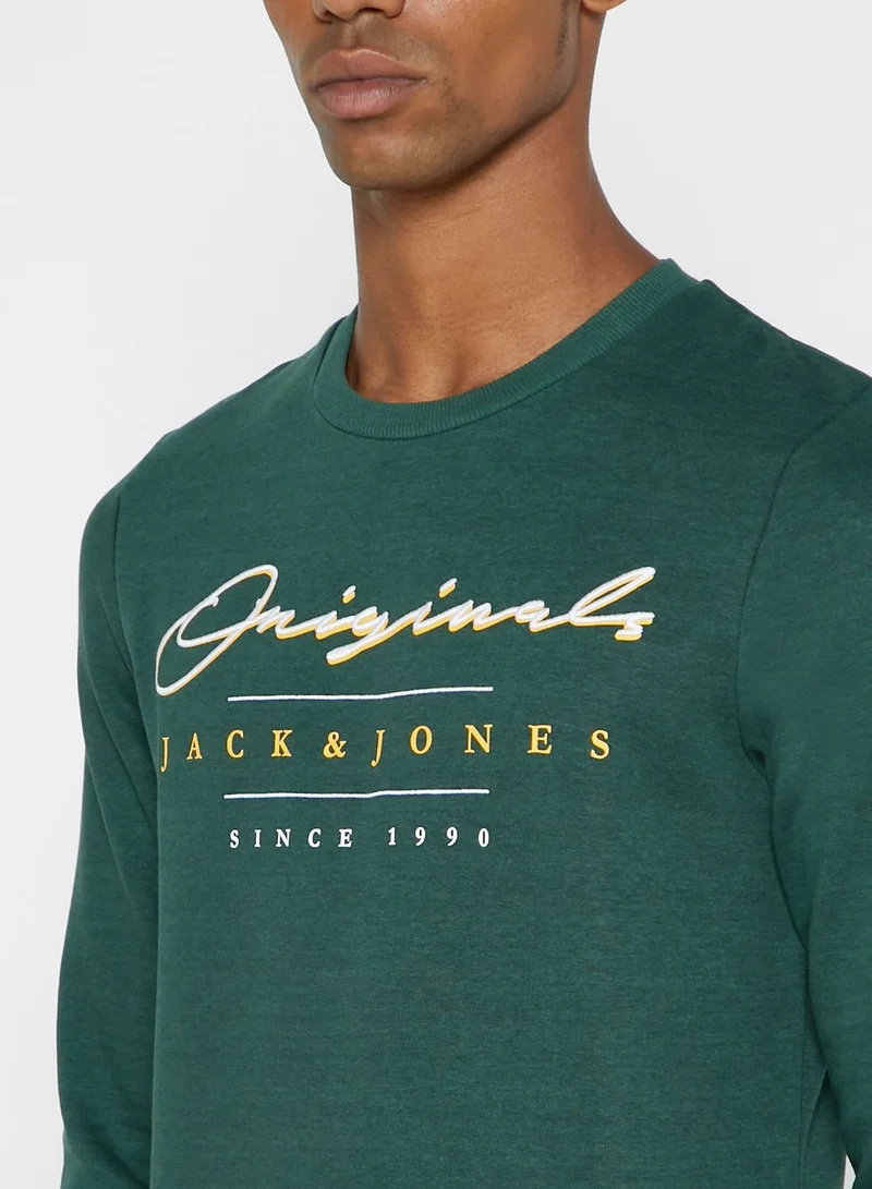 JACK & JONES Logo Slim Fit Sweatshirt