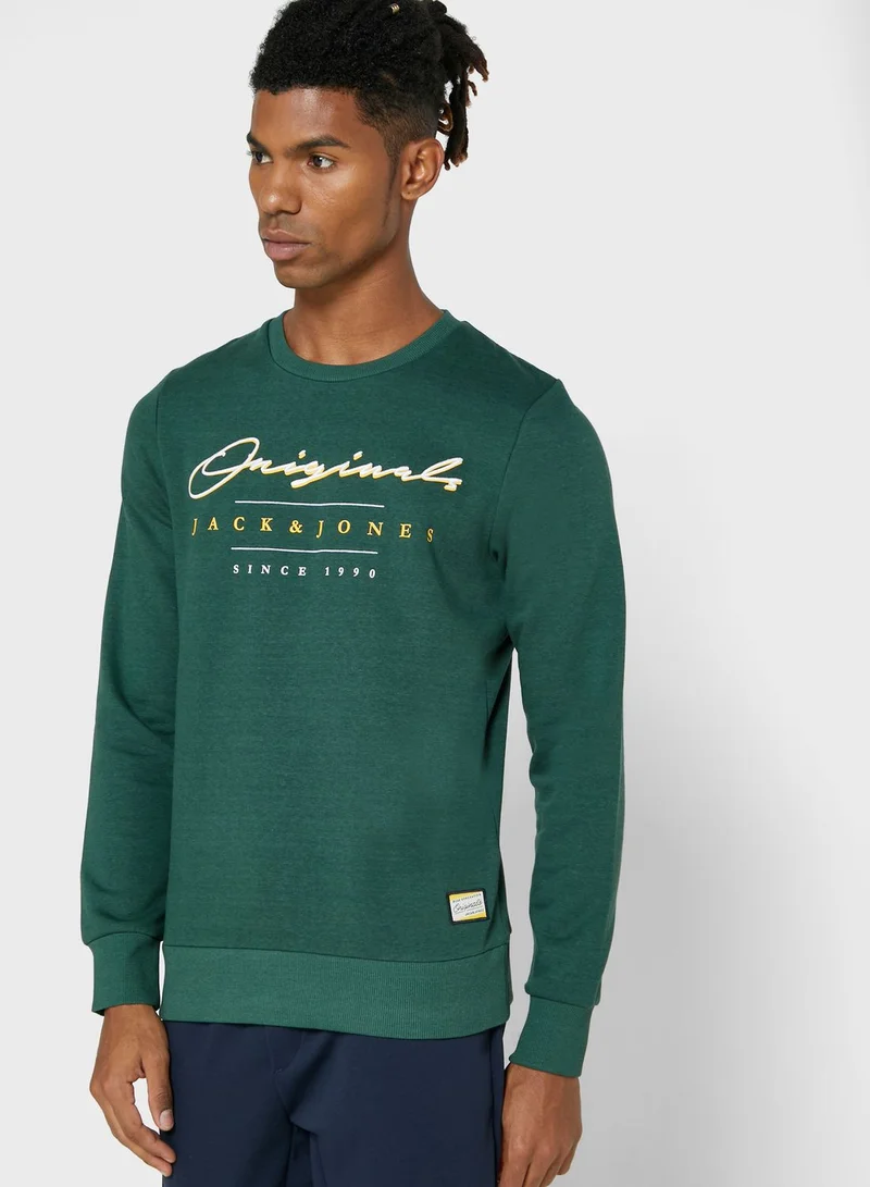 JACK & JONES Logo Slim Fit Sweatshirt