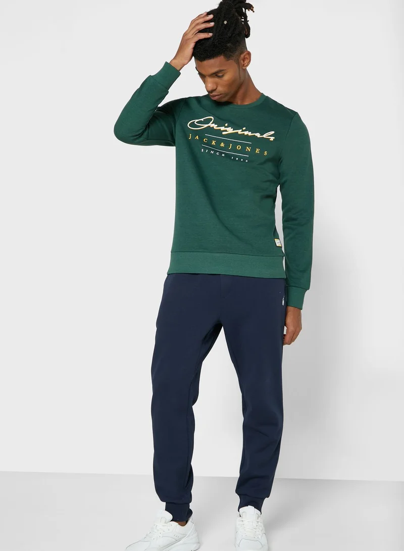 JACK & JONES Logo Slim Fit Sweatshirt