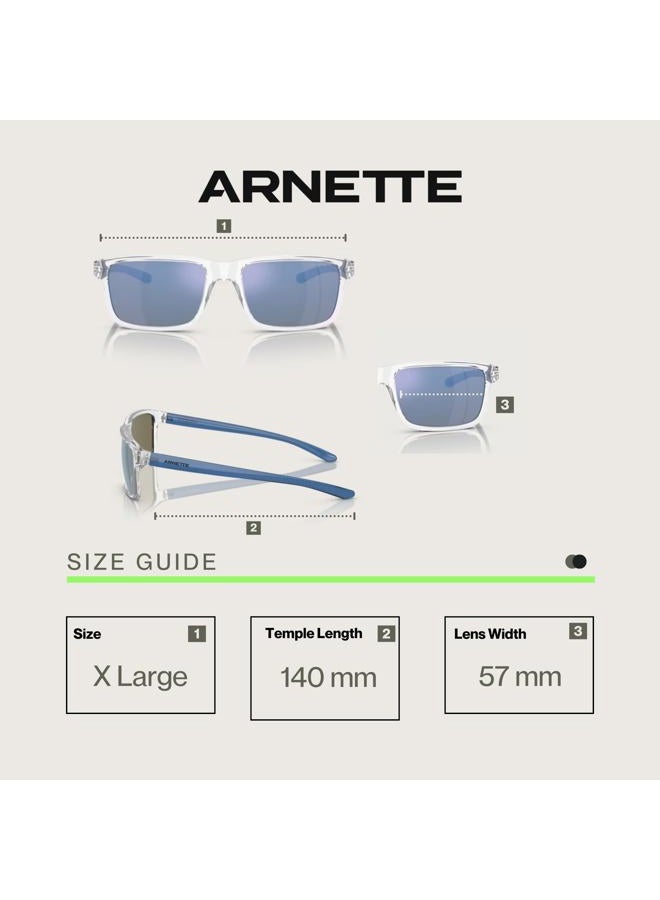 ARNETTE Mwamba AN4322 275522 57MM Crystal/Dark Grey MIrror Water Polarized Rectangle Sunglasses for Men + BUNDLE With Designer iWear Complimentary Eyewear Kit - Image 3