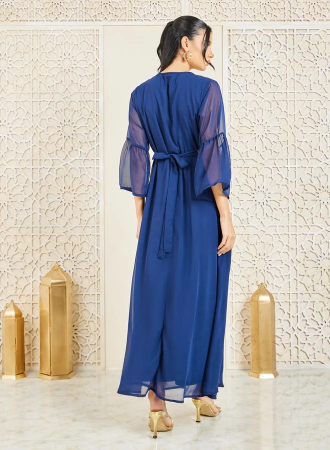 ستايلي Styli Sequined and Beaded Embroidery Detail Kaftan