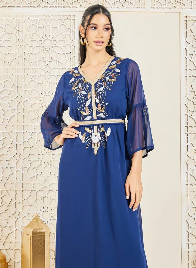 ستايلي Styli Sequined and Beaded Embroidery Detail Kaftan