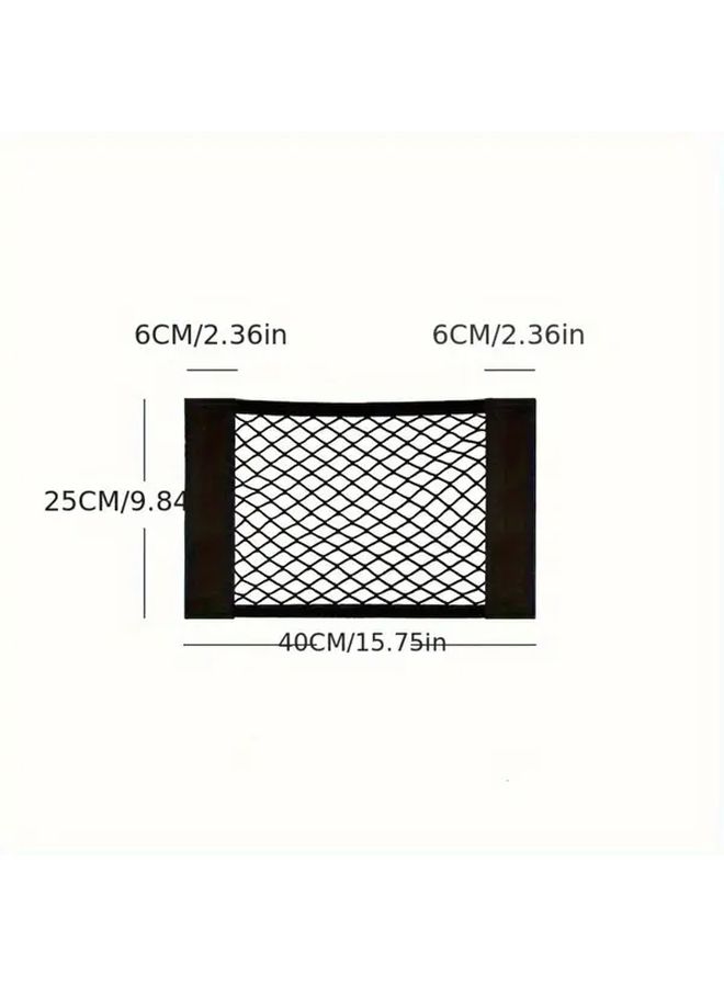 4pcs Heavy Duty Nylon Stretchable Storage Net Organizer 16x10 Black With Hooks And Adhesive Multi Purpose Mesh For Car Trunk Home RV Camping Office Space Saving Solution Car Net Storage Camping Organization Flexible Organizer Durable Mesh Material - Image 2