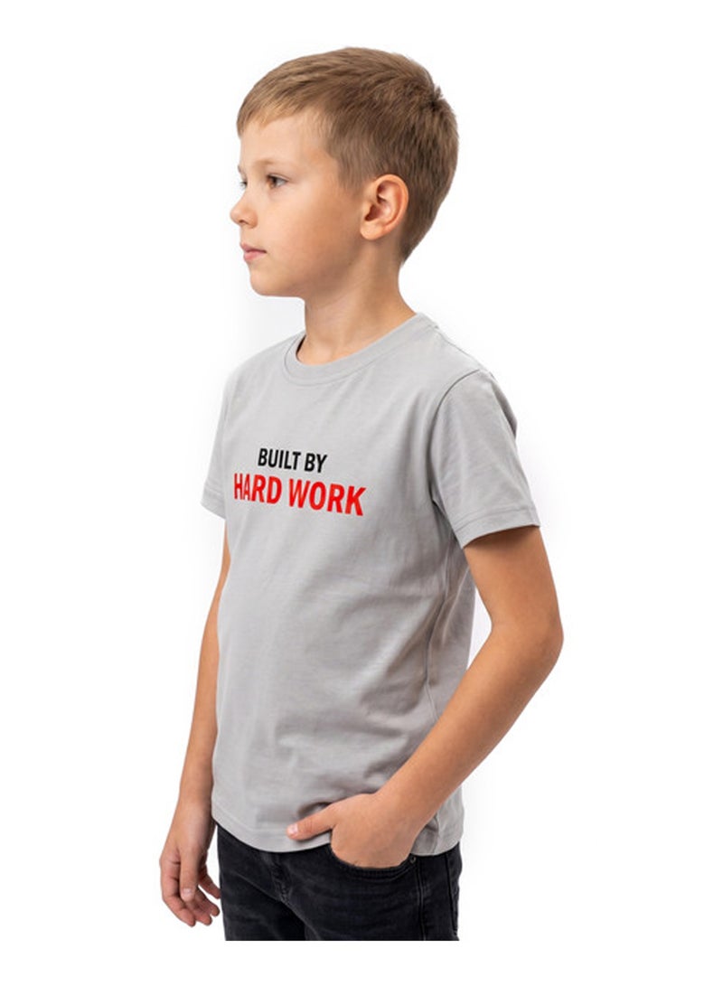 Andora Slip On Cotton Boys T-Shirt - Heather Grey - Image 2