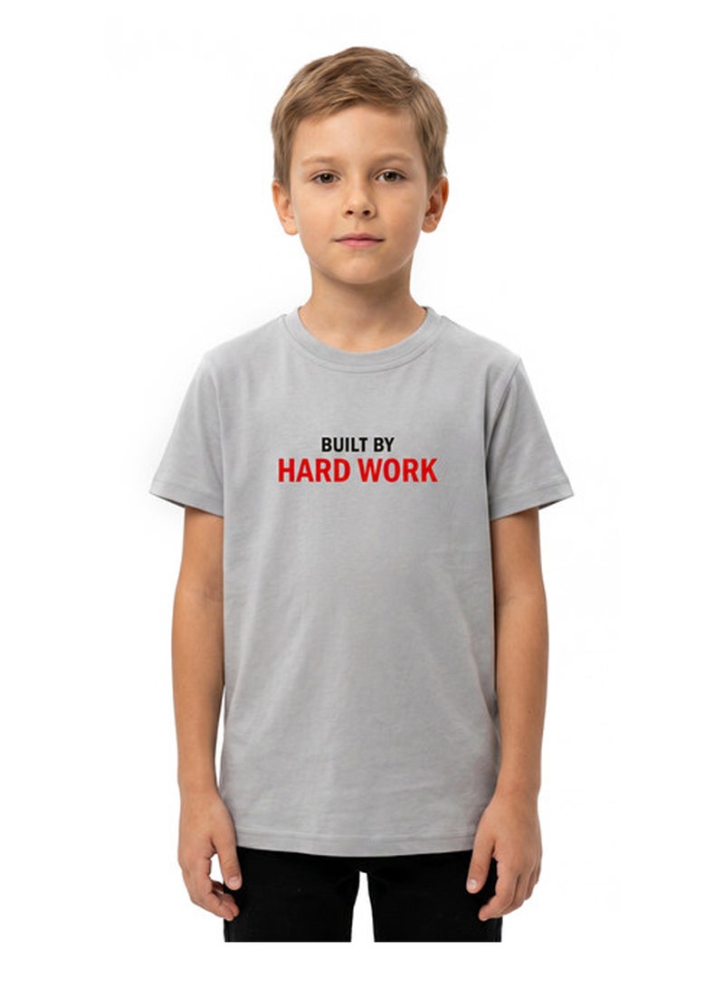 Andora Slip On Cotton Boys T-Shirt - Heather Grey - Image 1