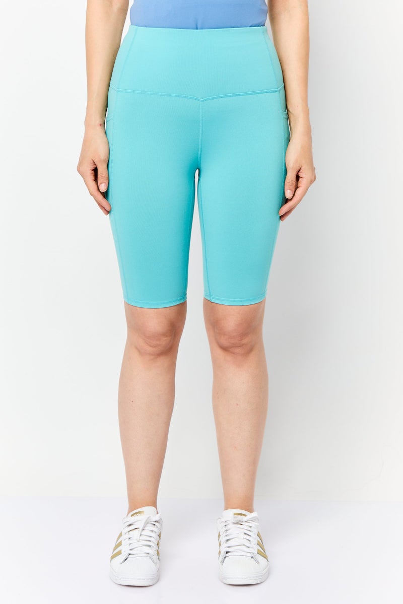 SKECHERS Women Sportswear Fit Training Shorts, Turquoise - Image 1