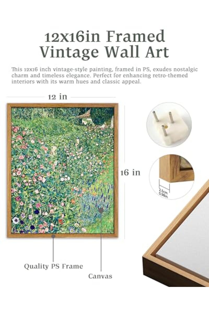 UPWOIGH Framed Wall Art Gustav Klimt Print, Modern Art Poster for Living Room & Bedroom, 12x16in - Image 3