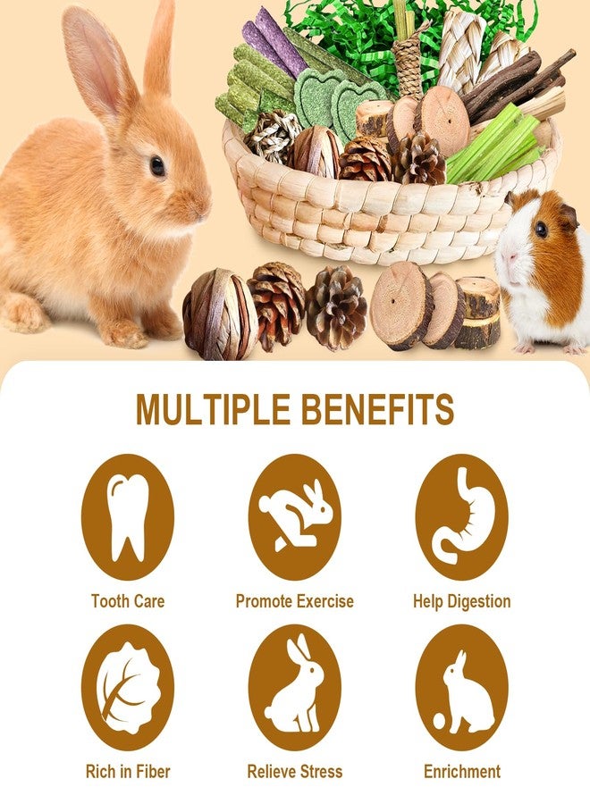 Tyotrbs 33PCS rabbit toys Rabbit Chew Treat Toys for Teeth Health, Natural Bunny EnrichmentToys for Boredom & Stress Relief, Keep Busy Toys for Guinea Pig Chinchilla Hamster Rat Gerbil Degu Indoor Outdoor - Image 3