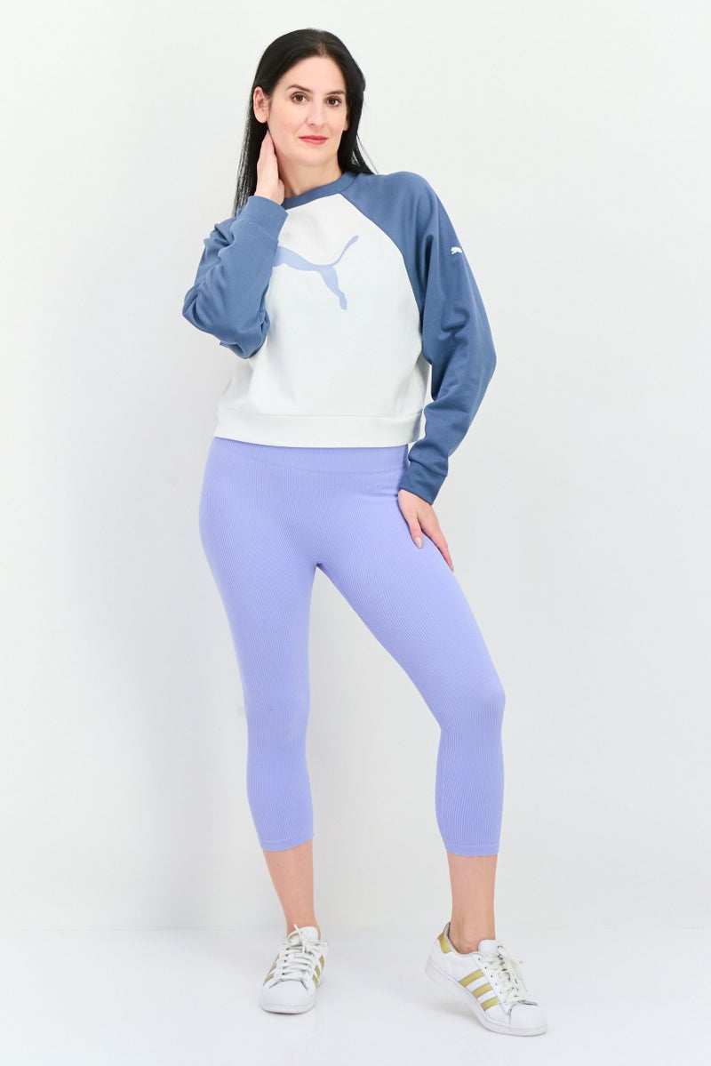 PUMA Women Sportswear Fit Short Sleeve Outdoor Sweatshirt, Grey/White - Image 4