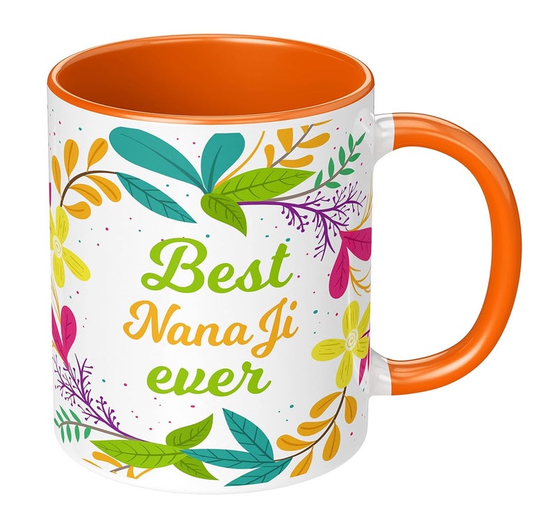 NH10 DESIGNS NH10 DESIGNS Best Nana Ji Ever Printed Coffee Mug with Keychain for Nanu Best Birthday Anniversay Gift for Nana Ji Written Tea Cups Microwave Safe Ceramic Coffee Mug350ml BEMFAM3TMK 325  - Image 2