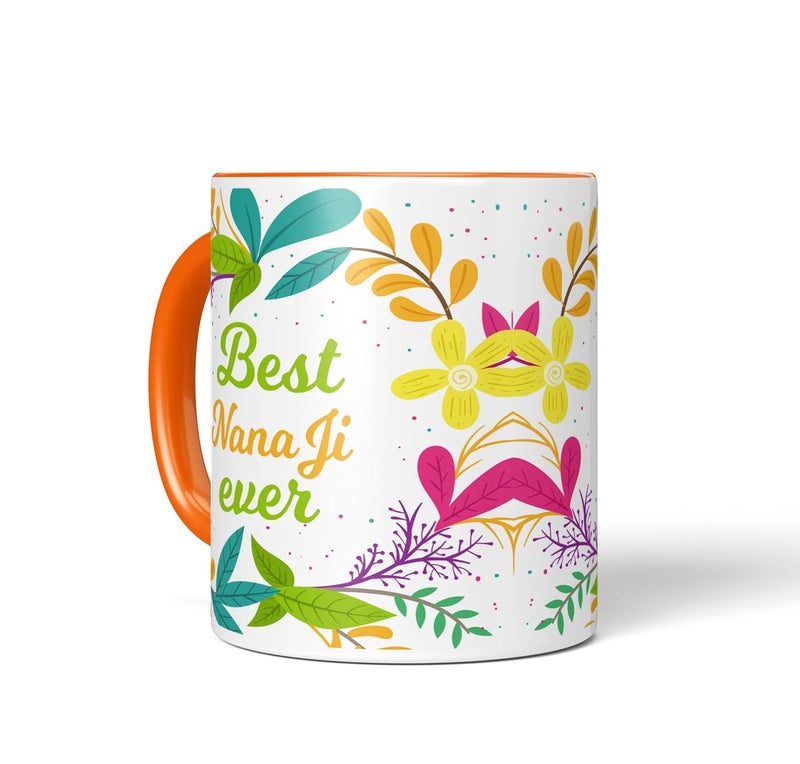NH10 DESIGNS NH10 DESIGNS Best Nana Ji Ever Printed Coffee Mug with Keychain for Nanu Best Birthday Anniversay Gift for Nana Ji Written Tea Cups Microwave Safe Ceramic Coffee Mug350ml BEMFAM3TMK 325  - Image 3