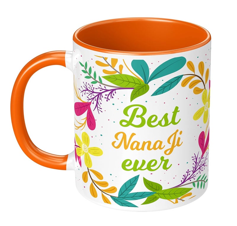 NH10 DESIGNS NH10 DESIGNS Best Nana Ji Ever Printed Coffee Mug with Keychain for Nanu Best Birthday Anniversay Gift for Nana Ji Written Tea Cups Microwave Safe Ceramic Coffee Mug350ml BEMFAM3TMK 325  - Image 4