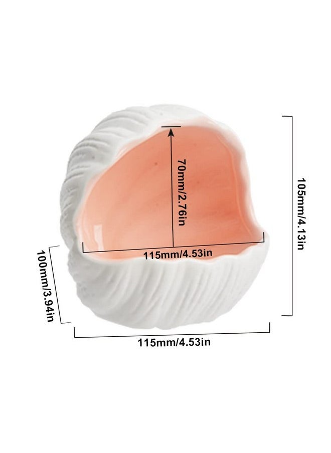 ANRUI AnRui Cute Aquarium Decorations Ceramic Conch Shell-Shaped House Thematic Betta Fish Tank Accessory Decor Ornament Hideout Cave for Fish Playing or Hiding, Pink  - Image 2