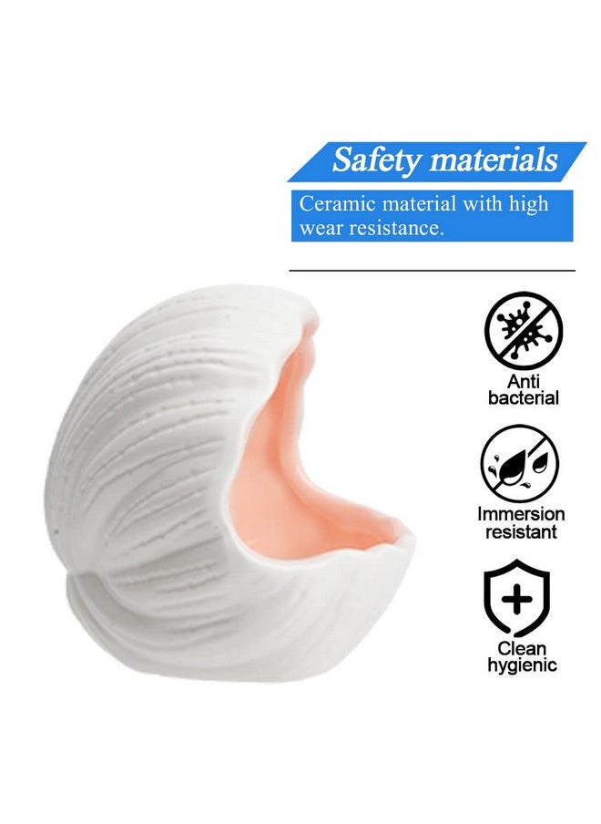 ANRUI AnRui Cute Aquarium Decorations Ceramic Conch Shell-Shaped House Thematic Betta Fish Tank Accessory Decor Ornament Hideout Cave for Fish Playing or Hiding, Pink  - Image 4