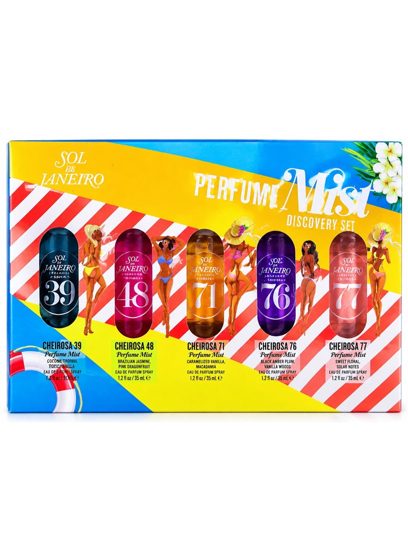 Sol de Janeiro Cheirosa Perfume Mist Discovery Set 5-Piece | 39 Cheirosa 39, 48 Cheirosa 48, 71 Cheirosa 71, 76 Cheirosa 76 & 77 Cheirosa 77 | Perfume Body Mist Set for Women - Image 1