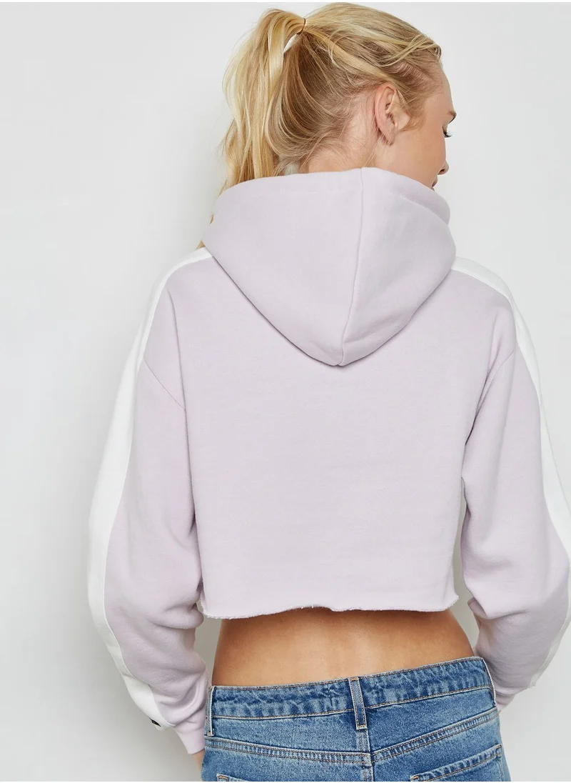 Grimey Stripe Sleeve Cropped Hoodie