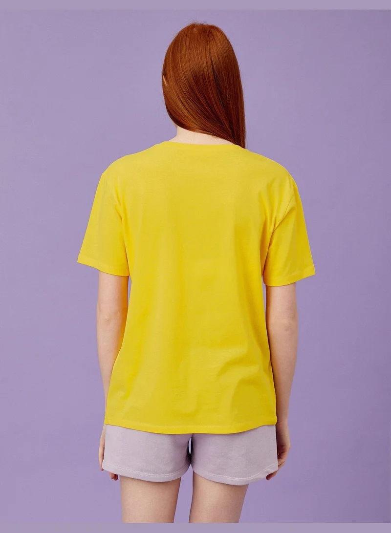 KOTON Printed T-Shirt Crew Neck Cotton