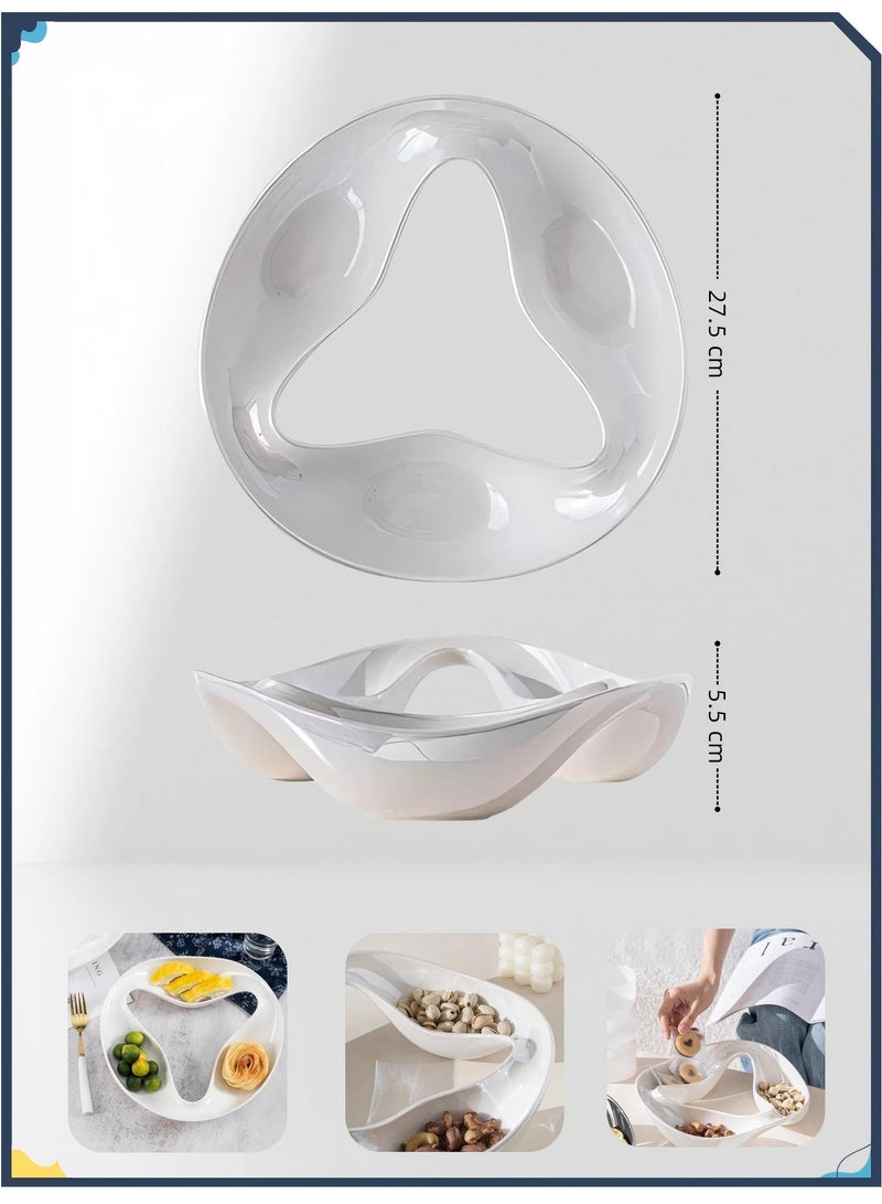 طبق فواكه أنيق وعاء فواكه سيراميك أبيض صينية تخزين ديكور أطباق حلوى أطباق تقديم ديكور إبداعي وعاء تزيين على الطراز الأوروبي وعاء طبق فواكه - Image 2