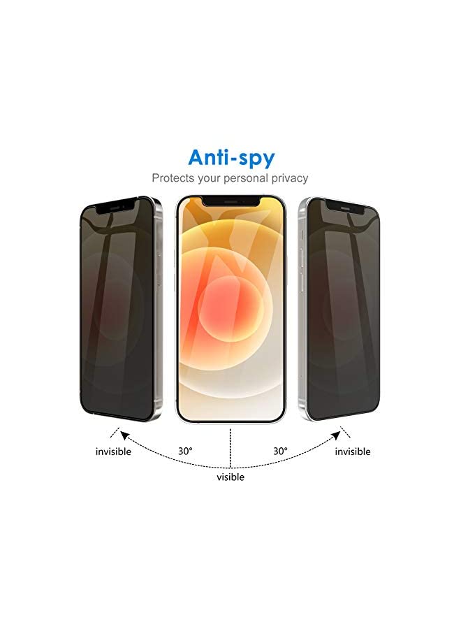 Jetech Privacy Screen Protector for iPhone 12 6.1-Inch with Camera Lens Protector (Not for iPhone 12 Pro), Anti Spy Tempered Glass Film, 2-Pack Each - Image 5