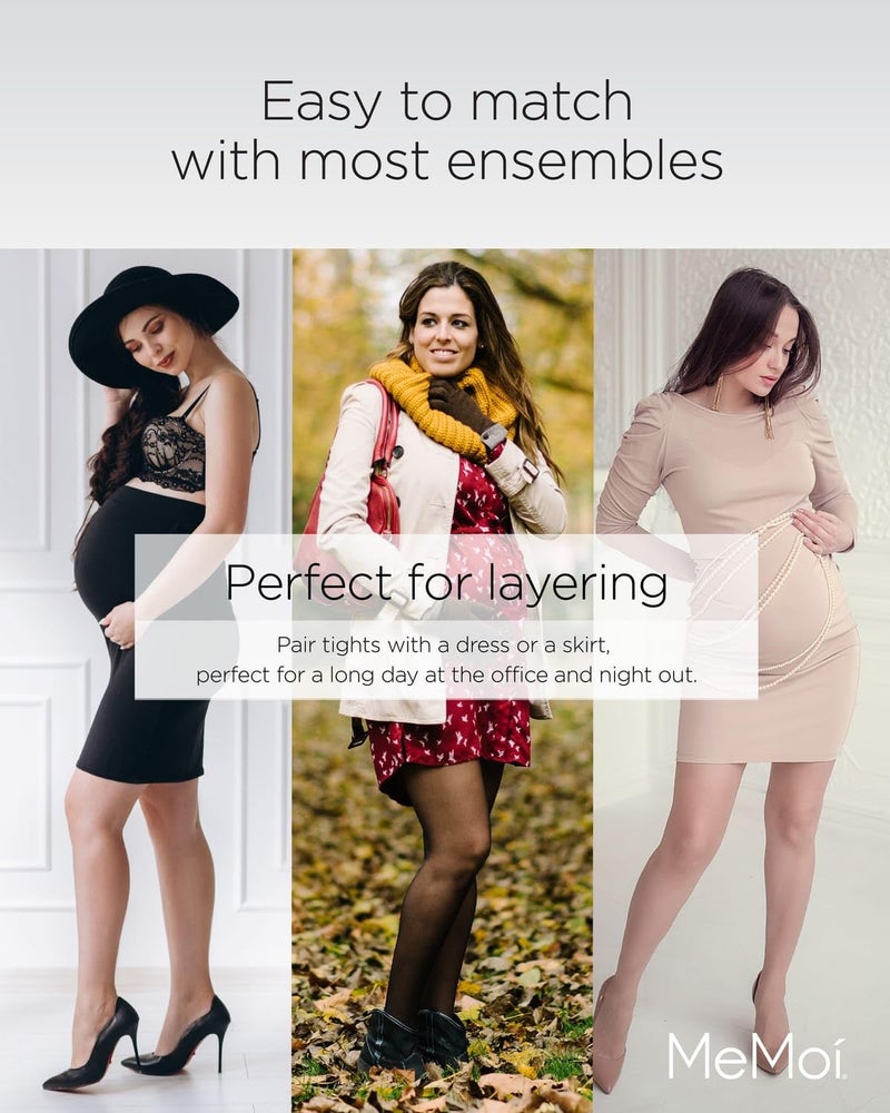 MeMoi - Maternity Tights, Dark Chocolate, Small / Medium - Image 5