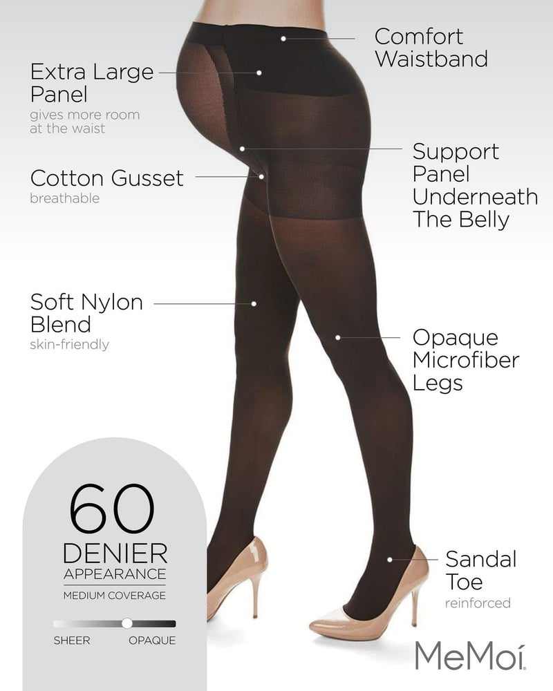 MeMoi - Maternity Tights, Dark Chocolate, Small / Medium - Image 3