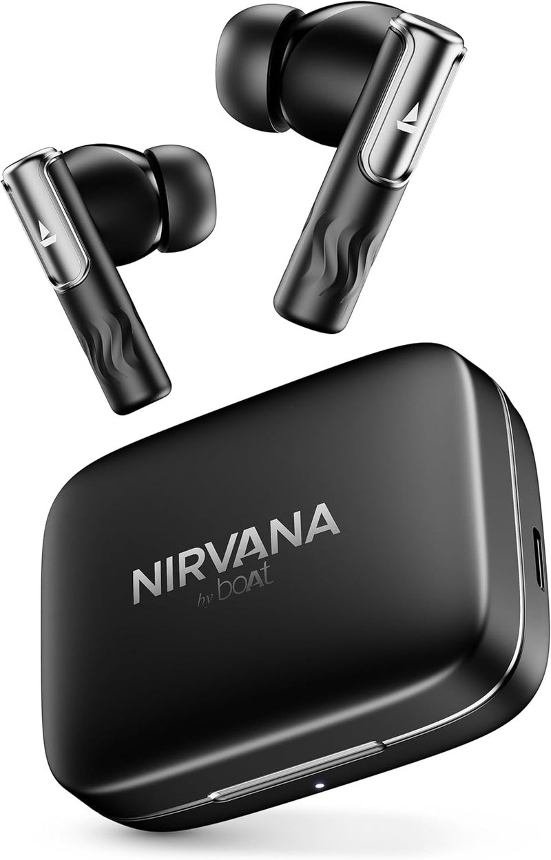 boAt Nirvana Ivy, 50dB Hybrid Active Noise Cancellation, 360º Spatial Audio,Fast Charge,App Support, v5.3 Bluetooth Earbuds, TWS Ear Buds Wireless Earphones with mic (Gunmetal Black) - Image 1
