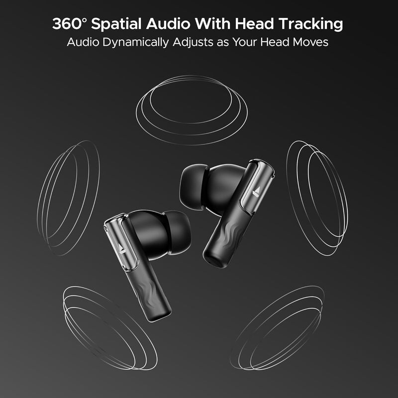 boAt Nirvana Ivy, 50dB Hybrid Active Noise Cancellation, 360º Spatial Audio,Fast Charge,App Support, v5.3 Bluetooth Earbuds, TWS Ear Buds Wireless Earphones with mic (Gunmetal Black) - Image 3