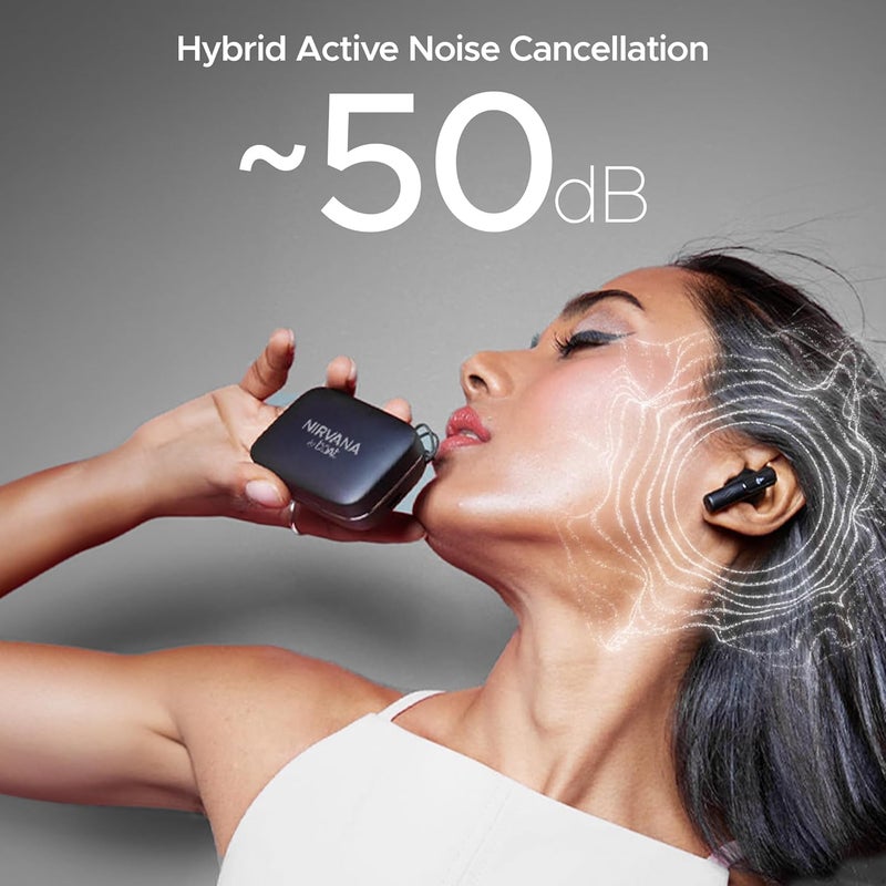 boAt Nirvana Ivy, 50dB Hybrid Active Noise Cancellation, 360º Spatial Audio,Fast Charge,App Support, v5.3 Bluetooth Earbuds, TWS Ear Buds Wireless Earphones with mic (Gunmetal Black) - Image 4