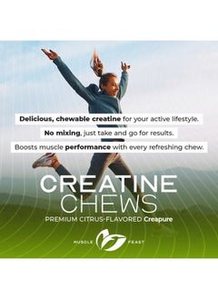 Muscle Feast Vegan Creatine Monohydrate, Gluten-Free Creapure Chews, Lemon Lime, 360 Tabs  - Image 5